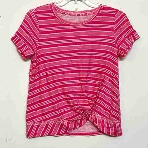 Vibrant Pink Striped Kids Tee